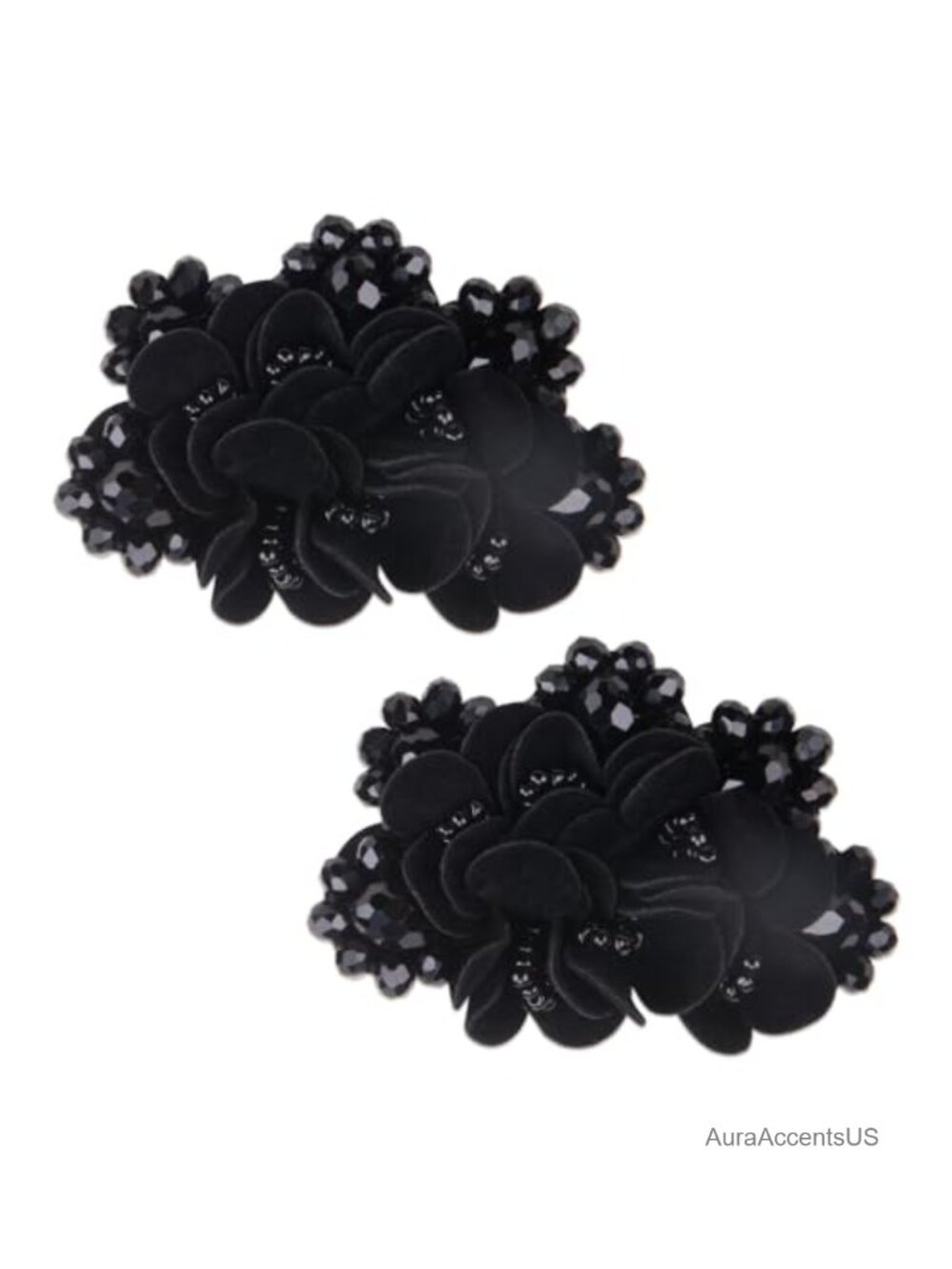 Beaded Crystal Flower Shoe Clips Bow Shoe Charms for Pumps Flats Sandals